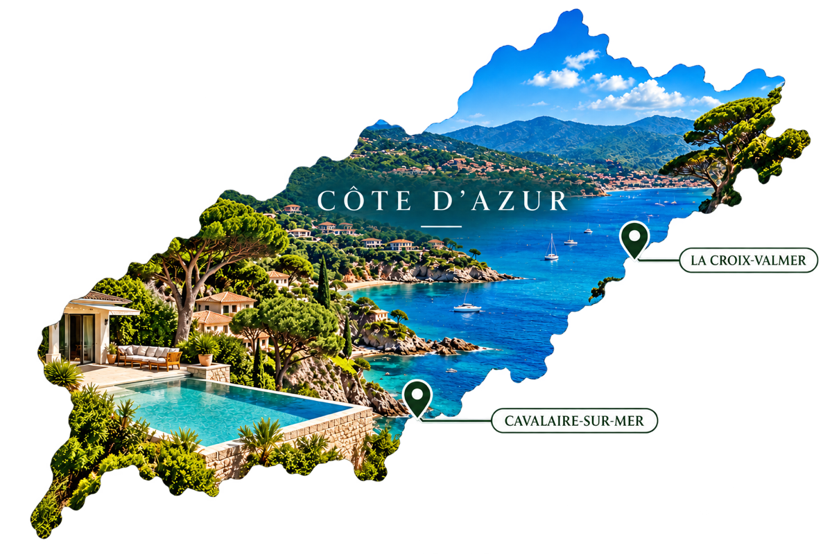 Karte der Villen — Côte d'Azur