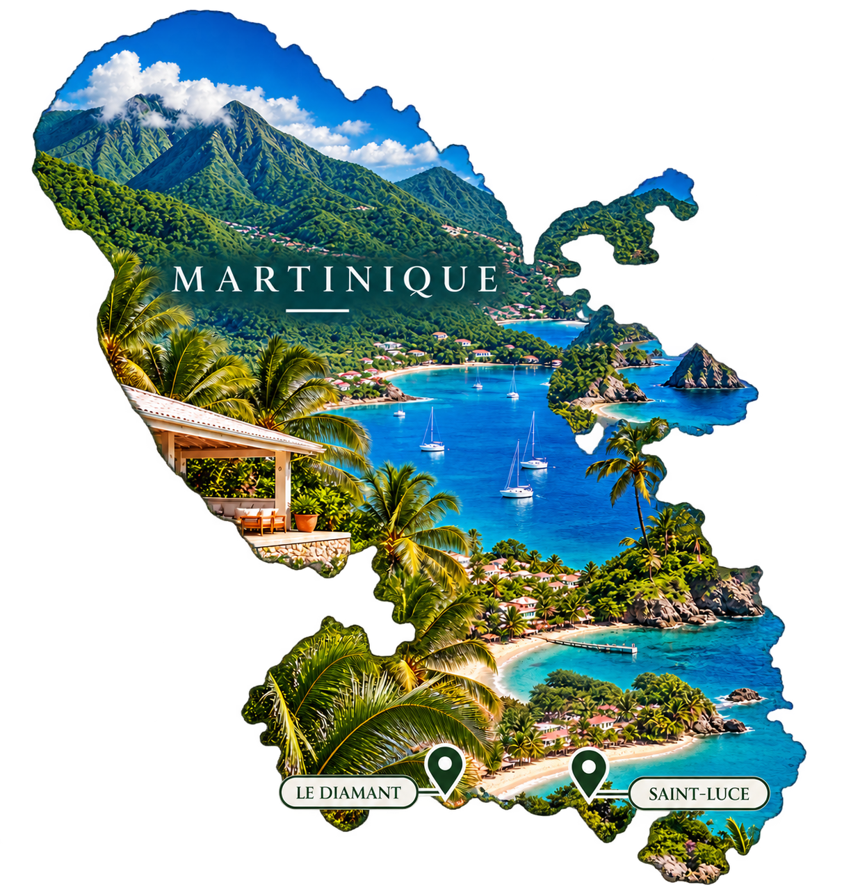 Karte der Villen — Martinique
